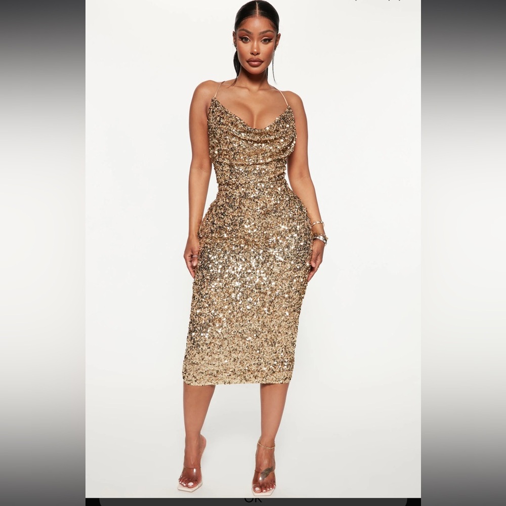 Fashion Nova You Wish Sequin MIDI dress